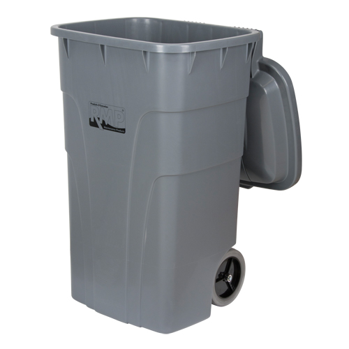 Roll Out Garbage Bin, Polyethylene, 65 US gal. Mukwa Safety Services