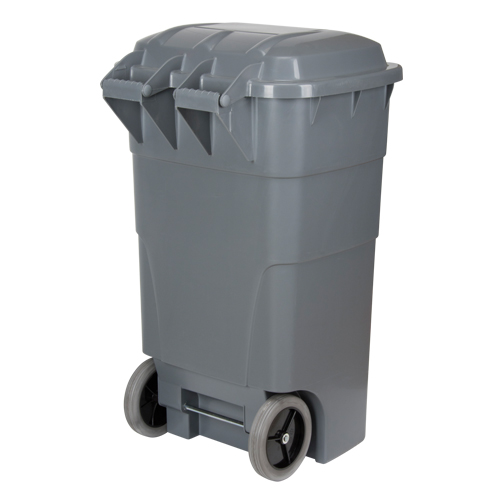 Roll Out Garbage Bin, Polyethylene, 65 US gal. Mukwa Safety Services