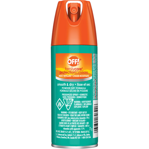 OFF! Family Care&reg; Insect Repellent, 15% DEET, Aerosol, 2.5 oz. Mukwa Safety Services