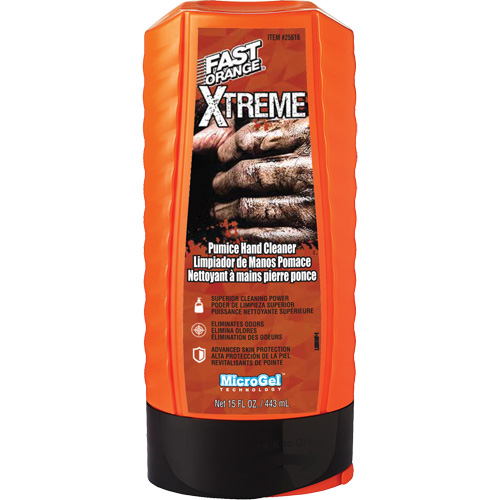 Nettoyant professionnel pour les mains Xtreme, Pierre ponce, 443 ml, Bouteille, Orange Mukwa Safety Services