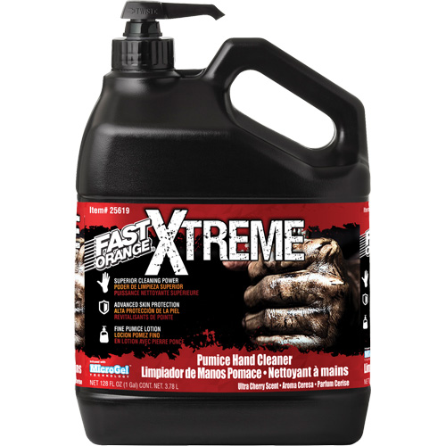 Nettoyant professionnel pour les mains Xtreme, Pierre ponce, 3,78 L, Bouteille &agrave; pompe, Cerise Mukwa Safety Services