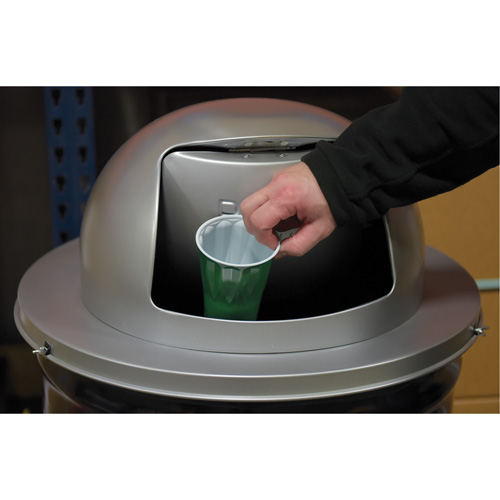 Couvercle pour baril &agrave; d&eacute;chets, Couvercle bomb&eacute;, M&eacute;tal, Convient aux contenants 23-1/2" dia. Mukwa Safety Services