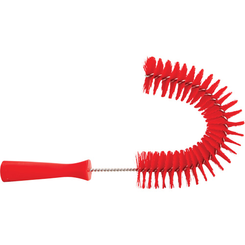 Brosse recourb&eacute;e, Soies Moyen/Ferme, Longueur de 15-1/2", Rouge Mukwa Safety Services
