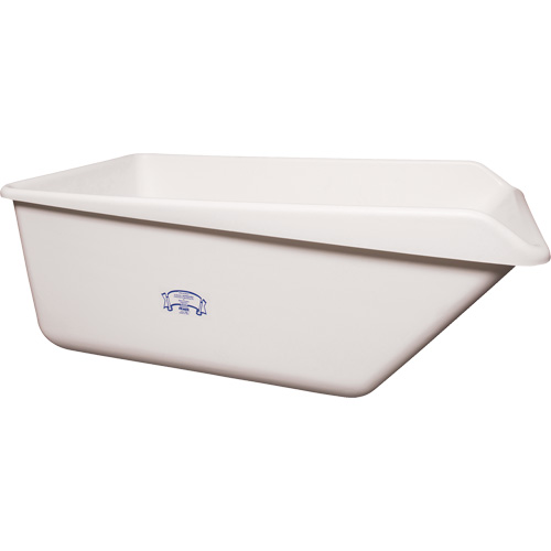 Angled Dump Tub, Plastic, White Mukwa Safety Services