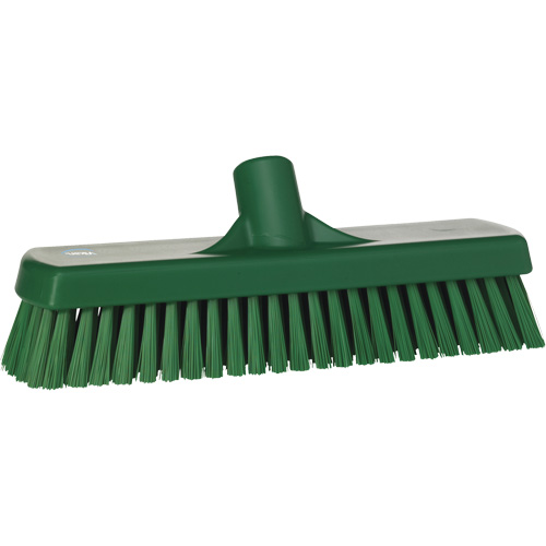 Deck & Wall Scrub Brush, Stiff Bristles, 12", Polyester, Green Mukwa Safety Services