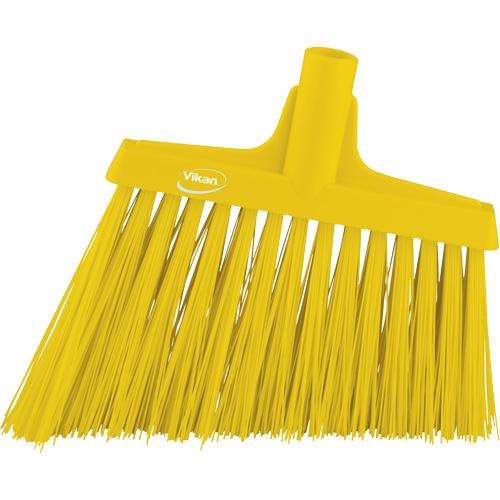 Angle Broom Head, X-Coarse Bristles, 12", Polyester, Yellow Mukwa Safety Services