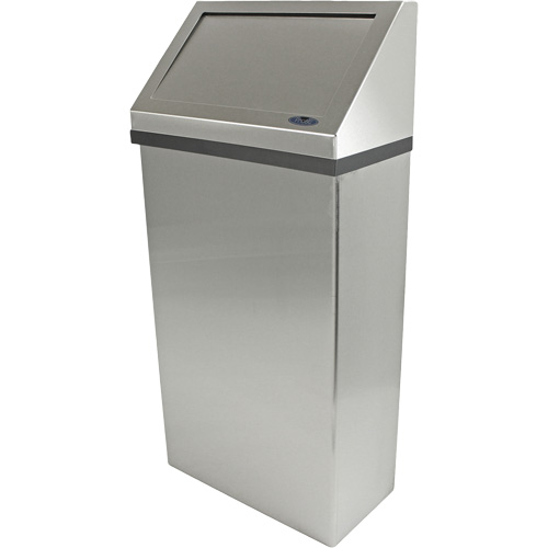 Wall Mounted Waste Receptacle, Stainless Steel, 13.2 US gal. Mukwa Safety Services
