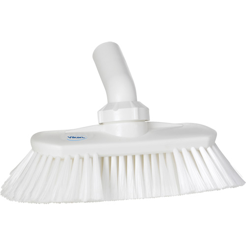 Angle-Adjustable Water-Fed Washing Brush, Soft Bristles, 9-1/4" Long, White Mukwa Safety Services