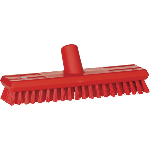 Water-Fed Deck Scrub Brush, X-Coarse Bristles, 10-3/4", Polyester, Red Mukwa Safety Services