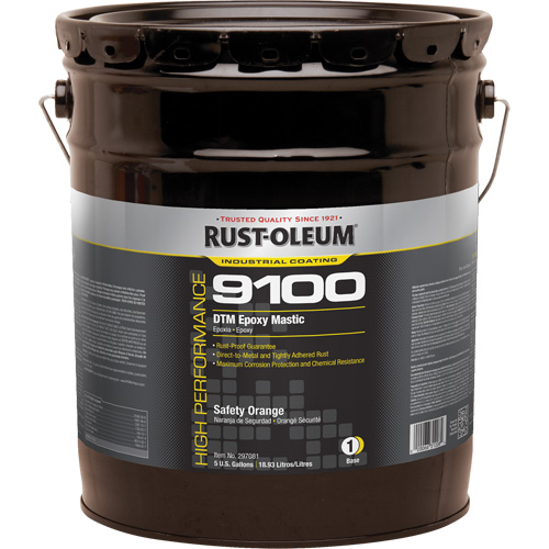 9100 System DTM Epoxy Mastic Base, Safety Orange, 5 gal., Pail Mukwa Safety Services