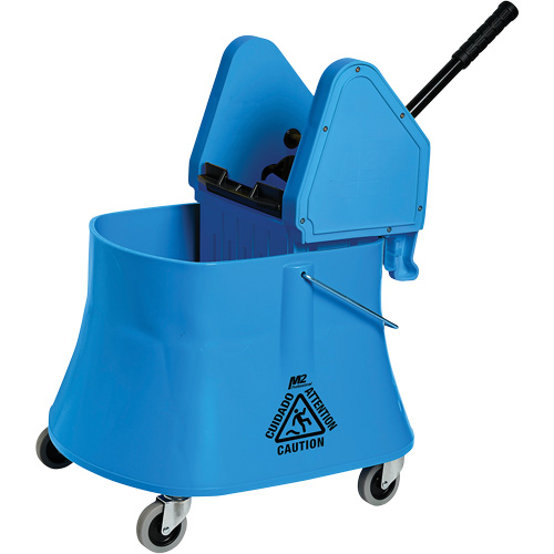 Champ Bucket & Wringer Combo, Down Press, 7.5 US Gal. (30 Quarts), Blue Mukwa Safety Services