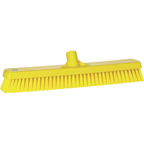 Deck & Wall Scrub Brush, Stiff Bristles, 19", Polyester, Yellow Mukwa Safety Services