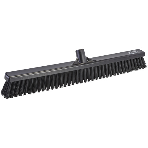 Combo Bristle Push Broom Head, Coarse/Fine Bristles, 24", Polyester, Black Mukwa Safety Services