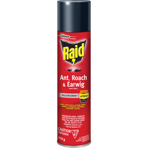 Raid&reg; Ant, Roach & Earwig Insect Killer, 350 g, Solvent Base Mukwa Safety Services