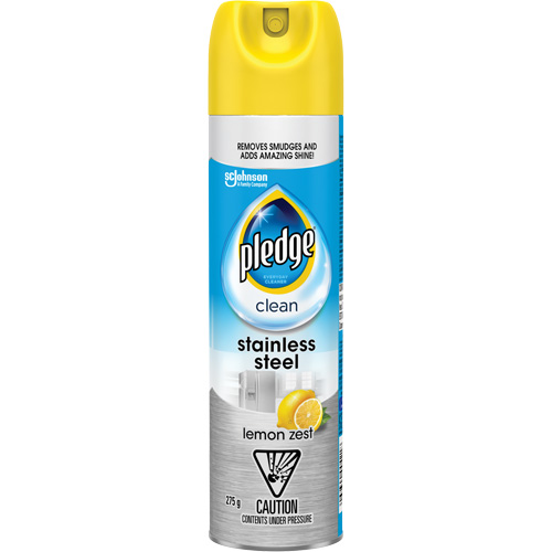 Nettoyant d'acier inoxydable Pledge, 275 g, Canette a&eacute;rosol Mukwa Safety Services