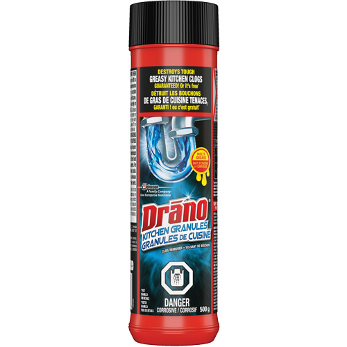 Granules nettoyantes pour drain d&eacute;vier de cuisine de Drano Mukwa Safety Services