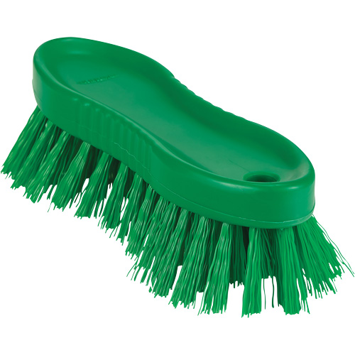 ColorCore Hand Brush, Stiff Bristles, 6" Long, Green Mukwa Safety Services