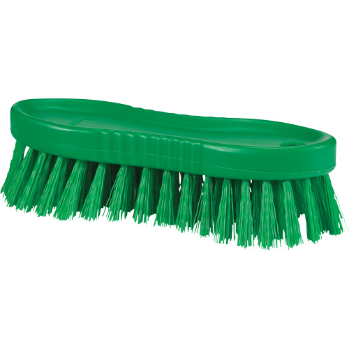 ColorCore Hand Brush, Stiff Bristles, 6" Long, Green Mukwa Safety Services