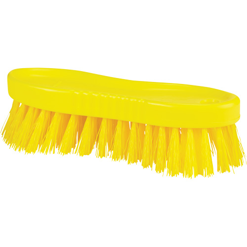 ColorCore Hand Brush, Stiff Bristles, 6" Long, Yellow Mukwa Safety Services