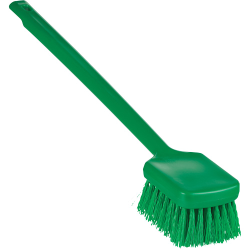 ColorCore Long Handle Brush, Stiff Bristles, 20" Long, Green Mukwa Safety Services