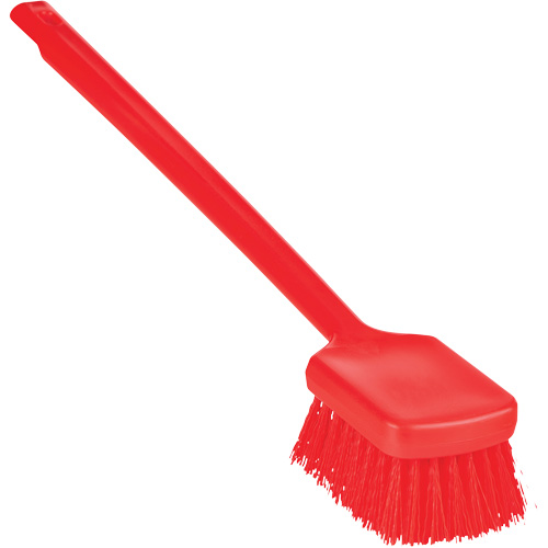 ColorCore Long Handle Brush, Stiff Bristles, 20" Long, Red Mukwa Safety Services