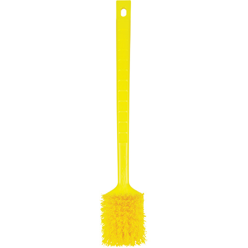 ColorCore Long Handle Brush, Stiff Bristles, 20" Long, Yellow Mukwa Safety Services