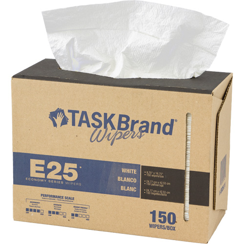 TaskBrand&reg; E25 Economy Scrim Wipers, All-Purpose, 16-3/4" L x 9-3/4" W Mukwa Safety Services