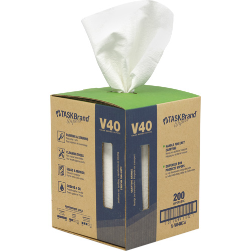 Essuie-tout de s&eacute;rie de qualit&eacute; V40 TaskBrand, Tout usage, 12" lo x 10" la Mukwa Safety Services