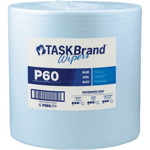 Chiffons de premi&egrave;re qualit&eacute; P60 TaskBrand, Tout usage, 13" lo x 12" la Mukwa Safety Services