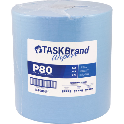 TaskBrand&reg; P80 Premium Series Wipers, Heavy-Duty, 13" L x 12" W Mukwa Safety Services