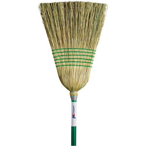 Light-Duty Corn Broom, 6-String, Wood Handle Mukwa Safety Services