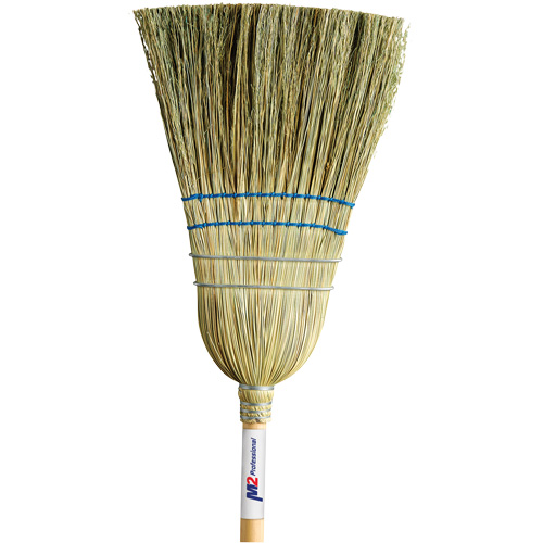 Heavy-Duty Corn Broom, 2-String, Wood Handle Mukwa Safety Services