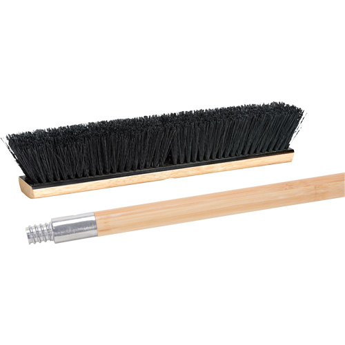 Balai-brosse avec manche &agrave; filetage m&eacute;tallique, 24", Moyen, Soies Tampico Mukwa Safety Services