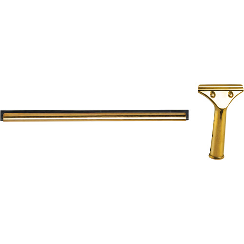 Window Squeegee with Handle, 18", Rubber, Brass Frame Mukwa Safety Services