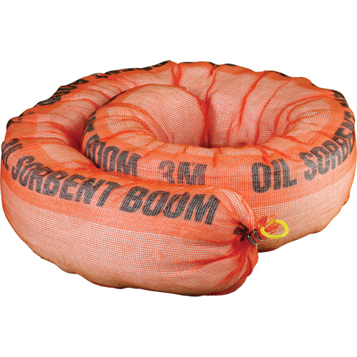 Barri&egrave;re de pollution absorbante pour produits p&eacute;troliers, Huile seulement, 1,5' lo x 10" la, Absorption 69,3 gal Mukwa Safety Services