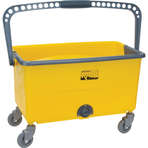 Microfibre Mop Bucket & Wringer, Strainer, 11 US Gal. (44 Quart), Yellow Mukwa Safety Services