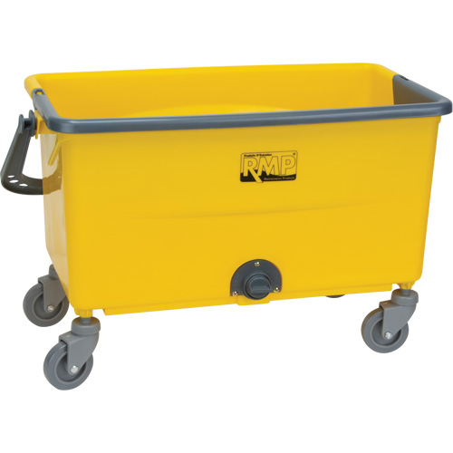 Microfibre Mop Bucket & Wringer, Strainer, 11 US Gal. (44 Quart), Yellow Mukwa Safety Services