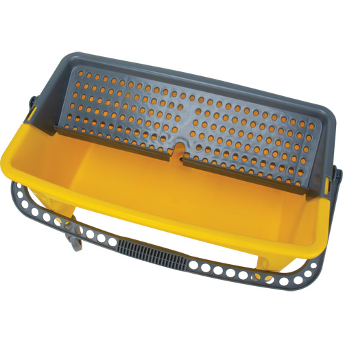 Microfibre Mop Bucket & Wringer, Strainer, 11 US Gal. (44 Quart), Yellow Mukwa Safety Services