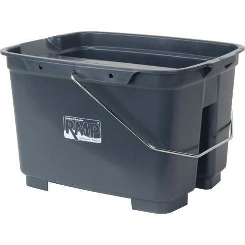 Dual Compartment Bucket, 4.75 US Gal. (19 qt.) Capacity, Grey Mukwa Safety Services