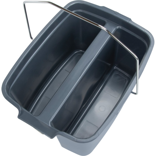 Dual Compartment Bucket, 4.75 US Gal. (19 qt.) Capacity, Grey Mukwa Safety Services