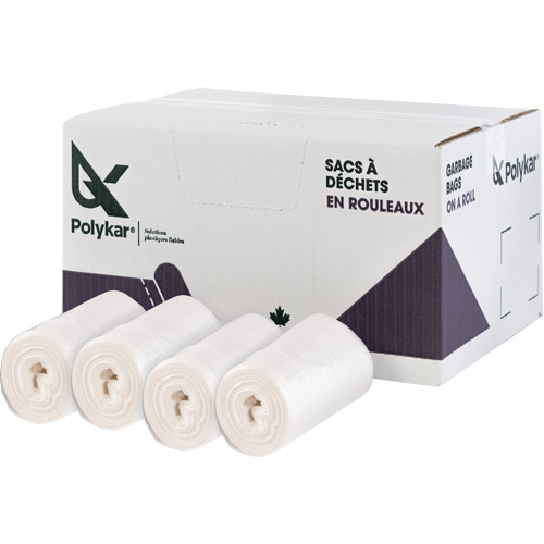 Sacs &agrave; d&eacute;chets de haute densit&eacute;, Utilitaire, 50" la x 36" lo, 13 microns, Givr&eacute;, Capacit&eacute; 194 L (44 gal.) Mukwa Safety Services