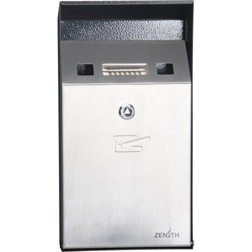 Smoking Receptacle, Wall-Mount, Stainless Steel, 1 Litre Capacity, 11-4/5" Height Mukwa Safety Services