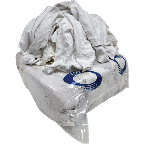 Wiping Rags, Cotton/Fleece, White, 25 lbs. Mukwa Safety Services