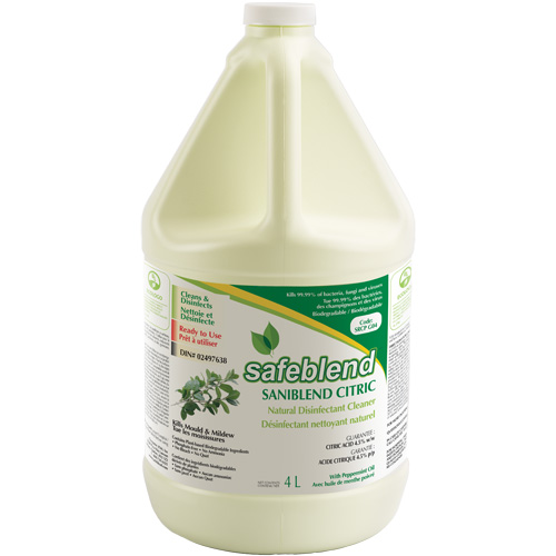 Nettoyant d&eacute;sinfectant CITRIC &agrave; l'huile de menthe poivr&eacute;e, 4 L, Cruche Mukwa Safety Services