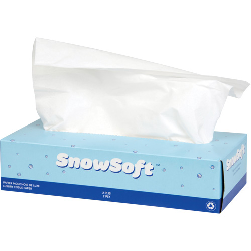 Papier-mouchoir de premi&egrave;re qualit&eacute; Snow Soft, 2 pli, 7,4" lo x 8,4" la, 100 feuilles/boîte Mukwa Safety Services