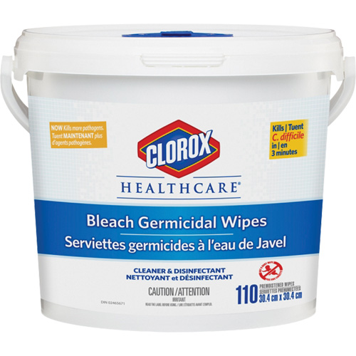 Lingettes d&eacute;sinfectantes &agrave; l'eau de Javel Healthcare, 110 lingettes Mukwa Safety Services