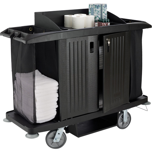Executive Full-Size Housekeeping Cart with Doors Mukwa Safety Services