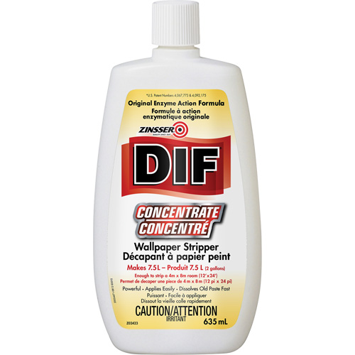 D&eacute;capant &agrave; papier peint en liquide concentr&eacute; Zinsser DIF, 635 ml, Bouteille Mukwa Safety Services