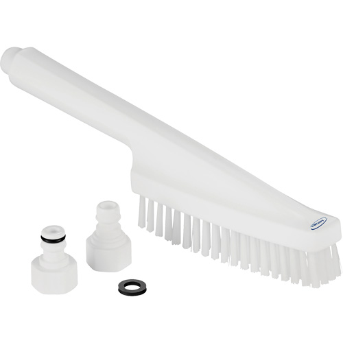 Waterfed Hand Brush, Stiff Bristles, 13" Long, White Mukwa Safety Services
