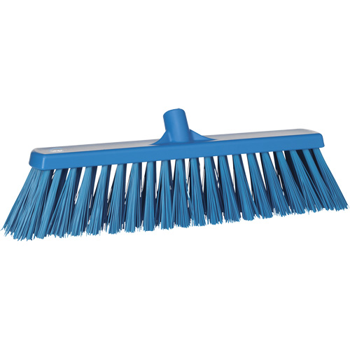 Heavy-Duty Push Broom, Stiff Bristles, 20", Polyester, Blue Mukwa Safety Services
